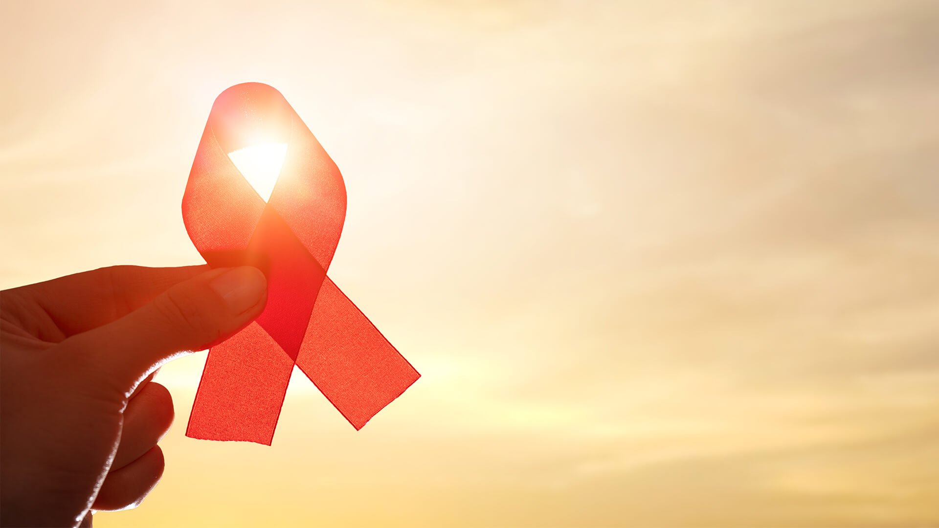 HIV red charity ribbon