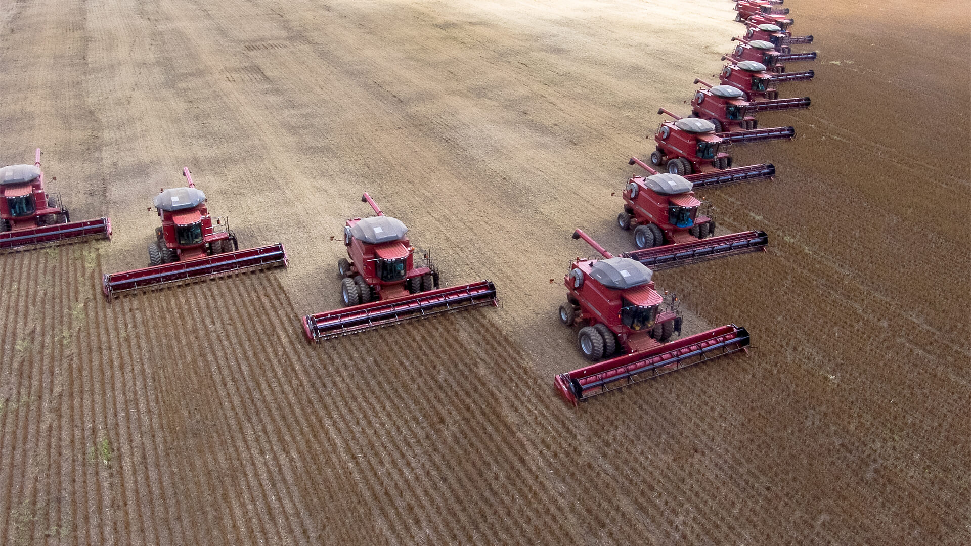 tractors ploughing in a field