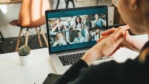 Video meeting via desktop computer