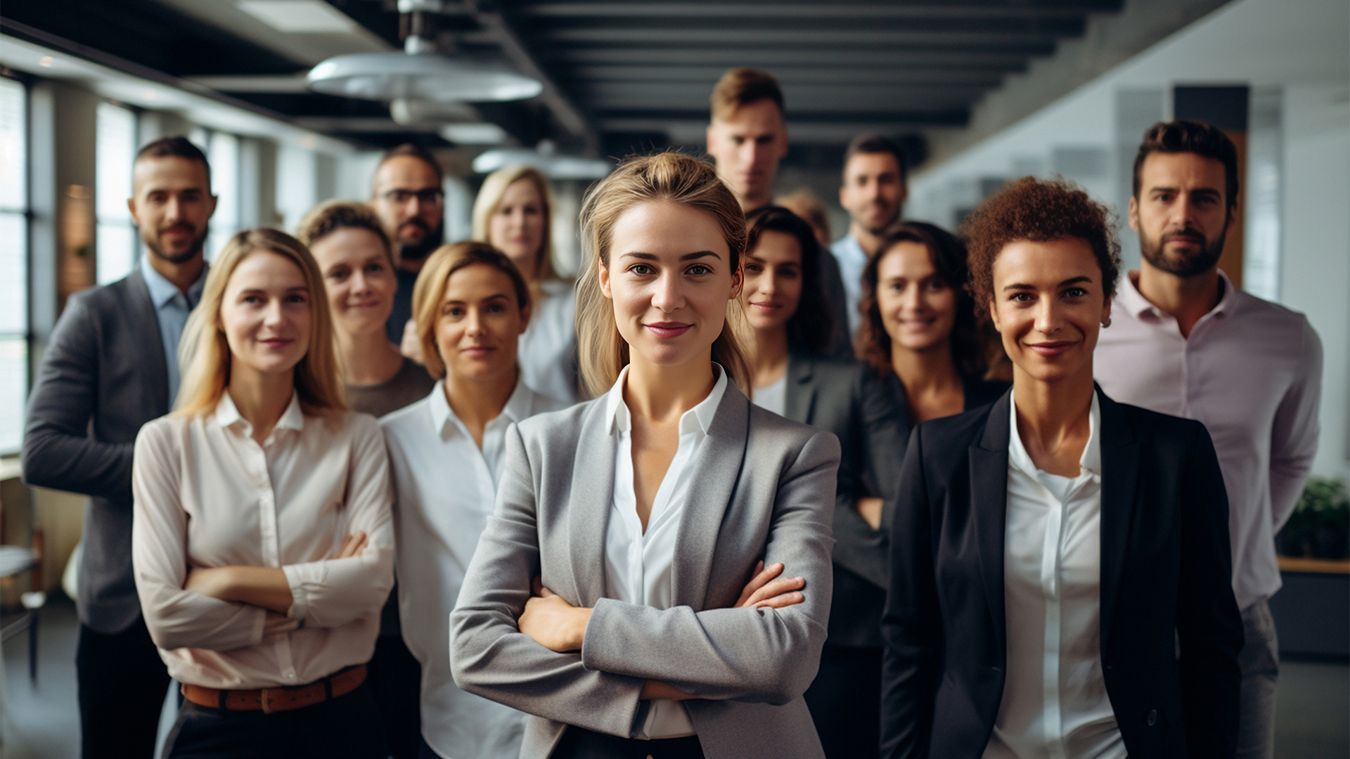 business girl heads a colossal corporate company alongside the executive chief